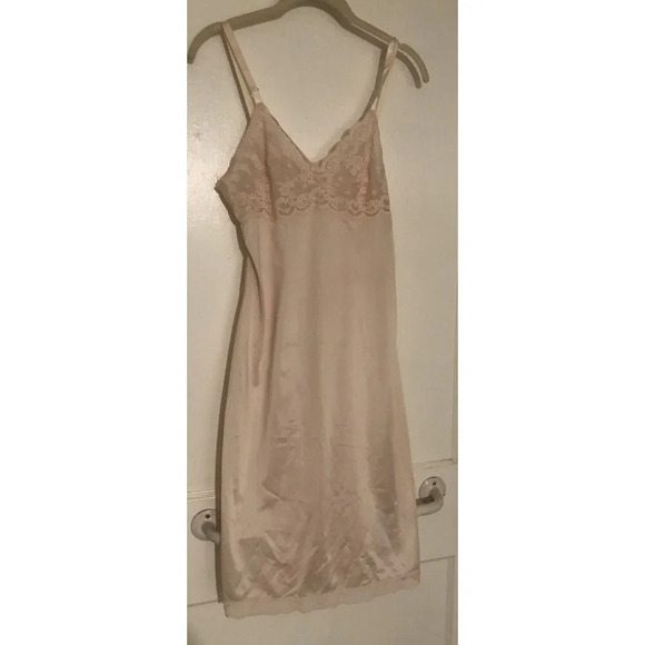 Vintage Nylon Slip 34 Long Lorraine Lace Full Dress S Small - Picture 1 of 6